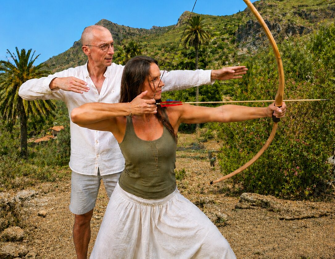 Bogenschießen Gomera Gerhard und Mellanie